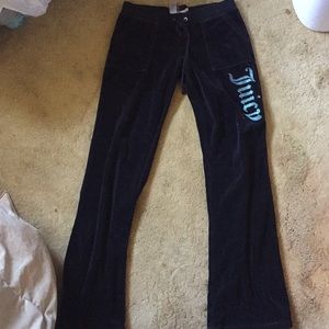Juicy Couture Black Velour Drawstring Longe Pants